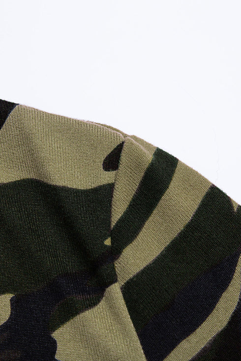 Print Colorblock Long Cardigan